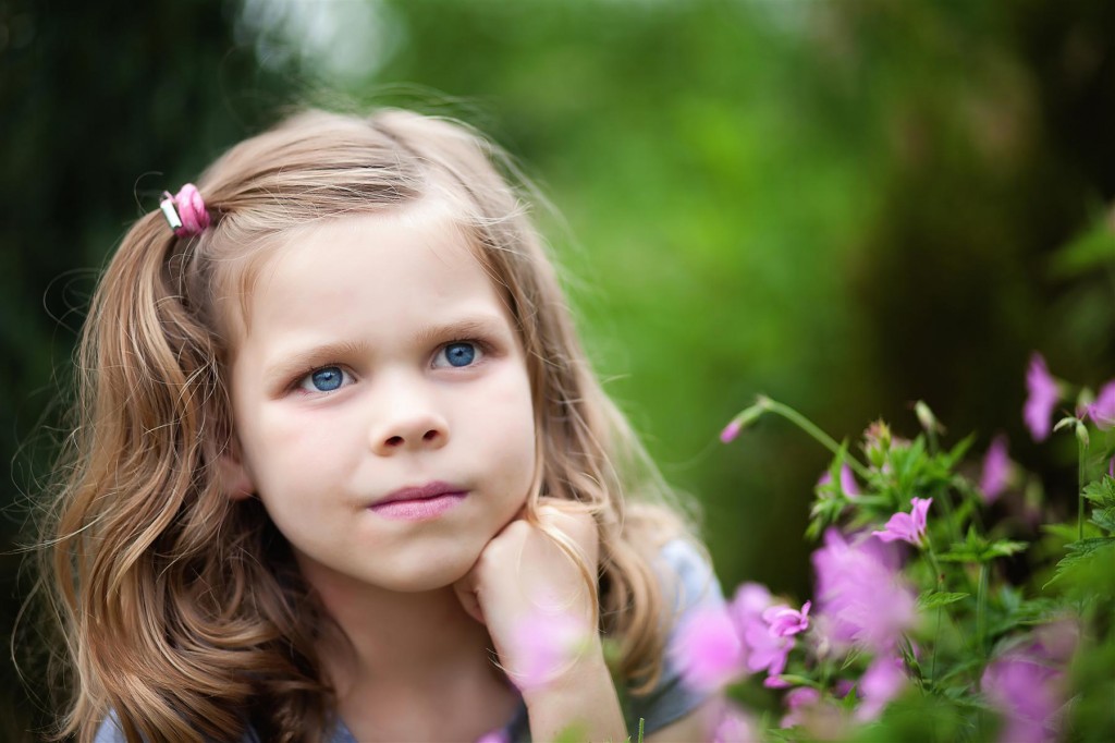 Lauren picking some wild flowers